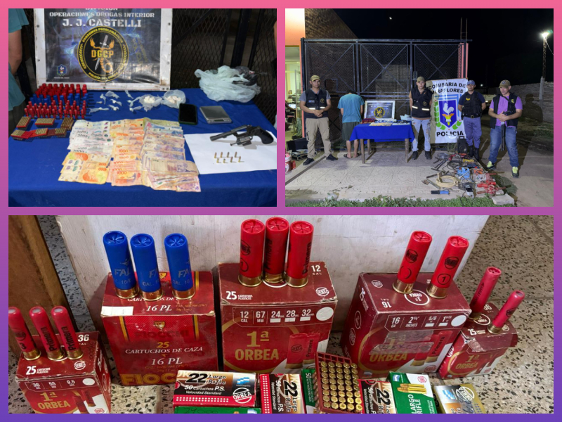 CHACO:   Allanamiento Antidrogas En Miraflores: Incautan Cocaína, Armas Y Municiones