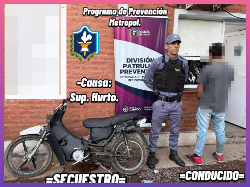 CHACO:   Secuestran Una Motocicleta Con Pedido Activo