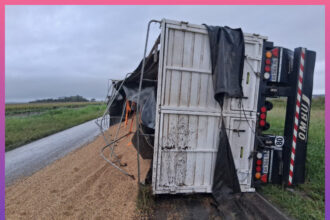 PINEDO: Volcó Un Camión Que Trasladaba Soja  En Ruta Provincial N° 5
