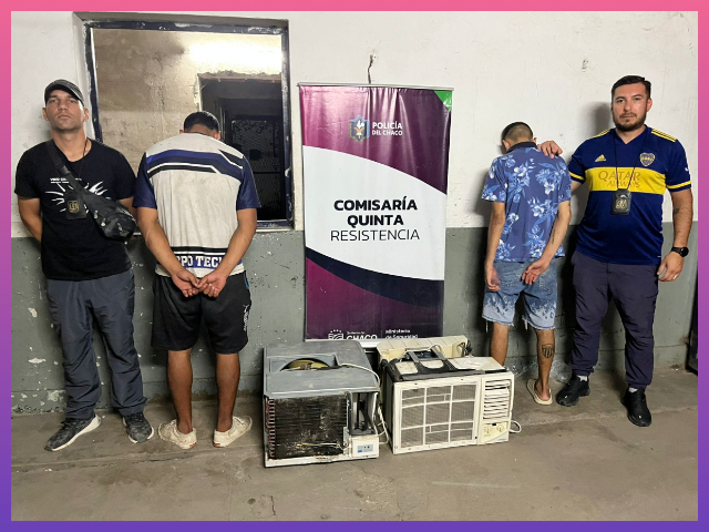 CHACO:  Los Atraparon Con Dos Aires Acondicionados Sustraídos A Una Escuela