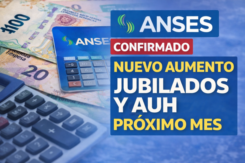 ANSES confirmó un nuevo aumento: cuánto cobrarán jubilados y beneficiarios de AUH el próximo mes