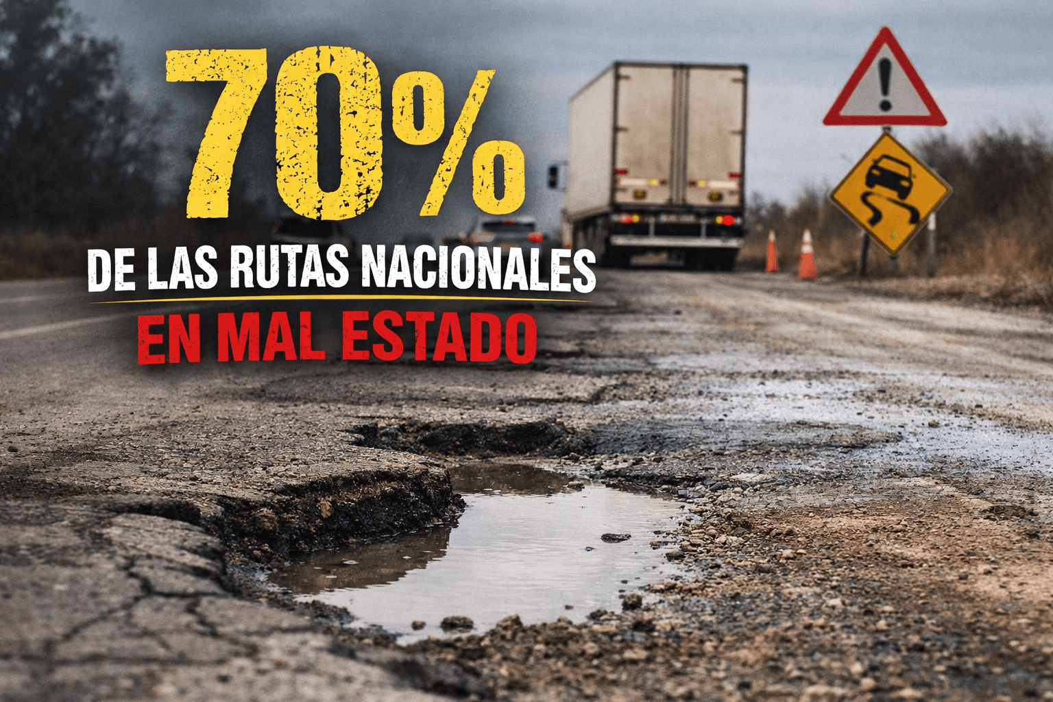 Alerta nacional: casi el 70% de las rutas nacionales están en mal estado