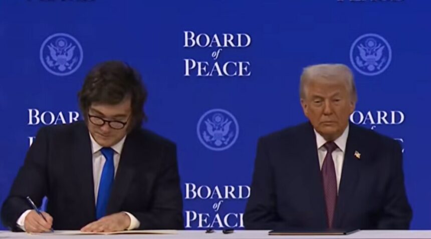 Javier Milei firmó la adhesión de Argentina al Consejo de Paz impulsado por Donald Trump