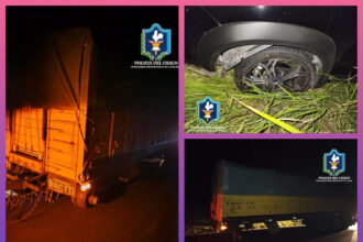 PLAZA: Camión Perdió Una Rueda Y Auto Colisionó Con La Misma, Sin Lesionados