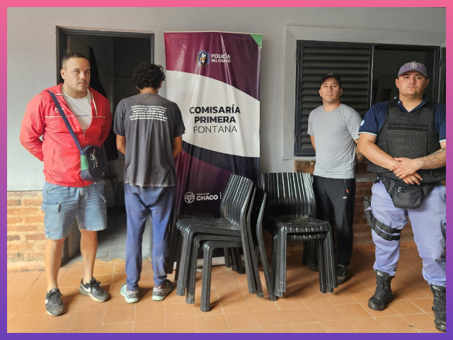 FONTANA: Recuperaron Seis Sillas Sustraídas Y Aprehendieron A Un Hombre