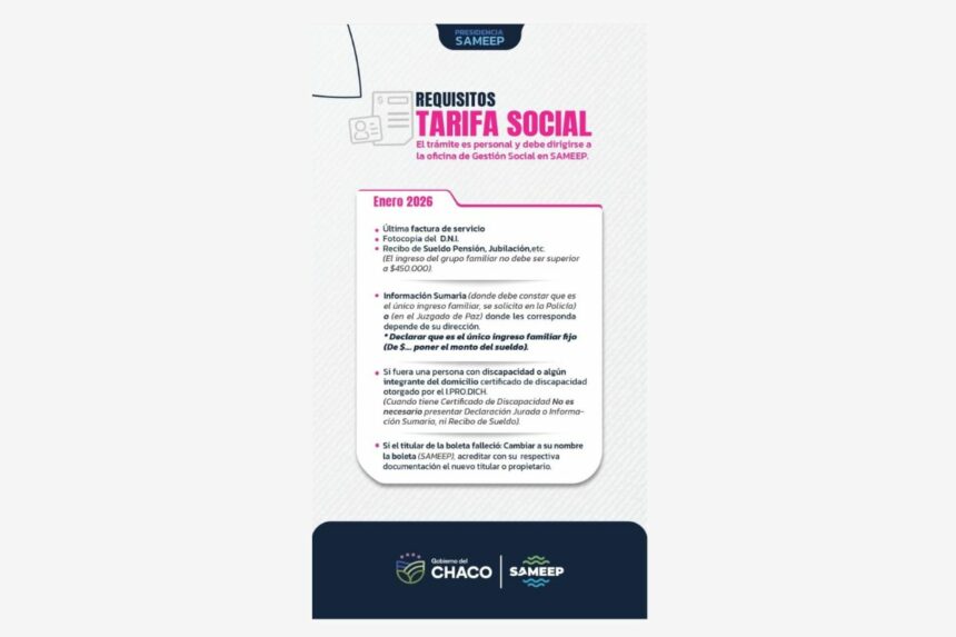 Tarifa Social De Sameep: Quiénes Pueden Acceder Y Cuáles Son Los Requisitos