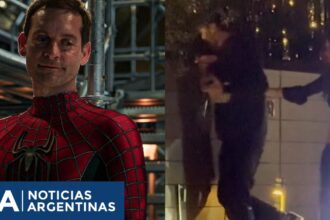 Tobey Maguire infraganti: escaló una pared con una cerveza en la mano y una chica misteriosa