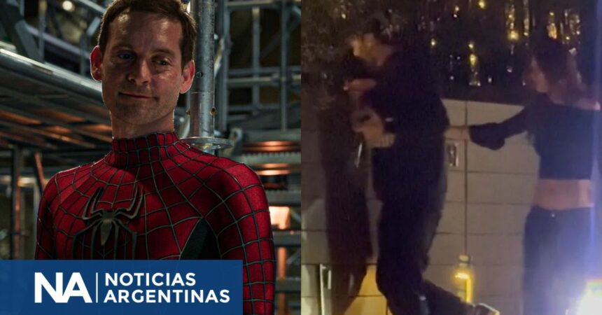 Tobey Maguire infraganti: escaló una pared con una cerveza en la mano y una chica misteriosa