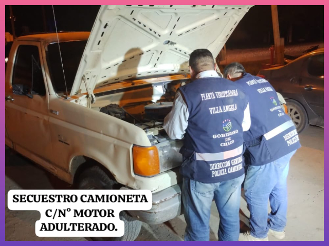 CHACO:   Secuestraron Una Camioneta Ford F-100 Por Presentar Motor Adulterado En Santa Sylvina