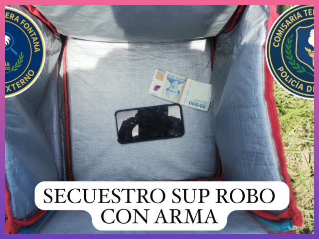 FONTANA: Agentes Recuperan Elementos Robados A Un Delivery En La Localidad