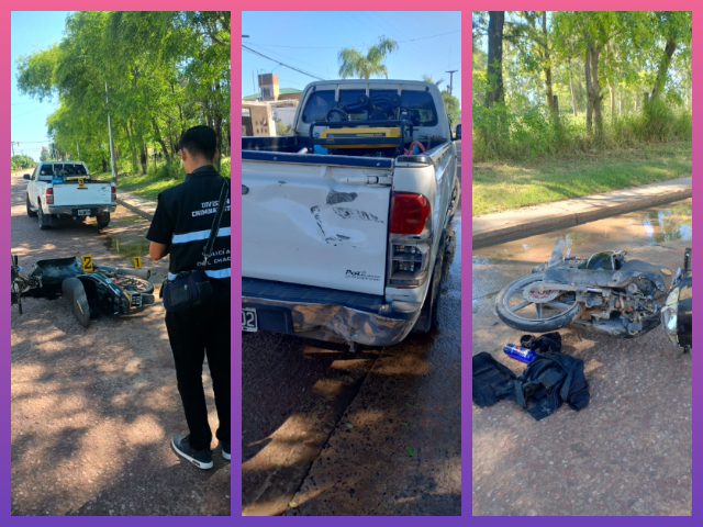 LAS BREÑAS: Joven En Grave Estado Al Chocar Su Moto Con Una Camioneta