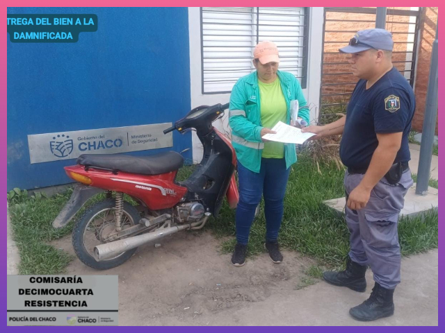RESISTENCIA: Tras Un Seguimiento Abandonan Una Moto Robada