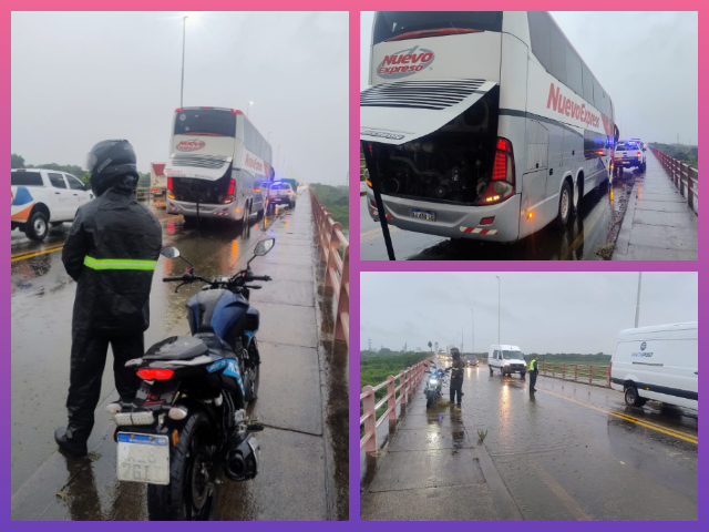 CHACO:   Micro Varado Genera Demoras En El Puente General Belgrano