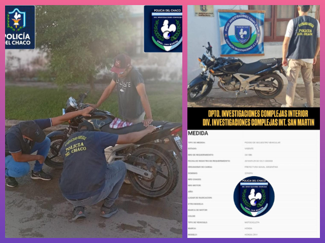 SAN MARTIN: Demorado Por Circular En Una Moto Que Era Buscada Por Una Causa De Trafico De Estupefacientes