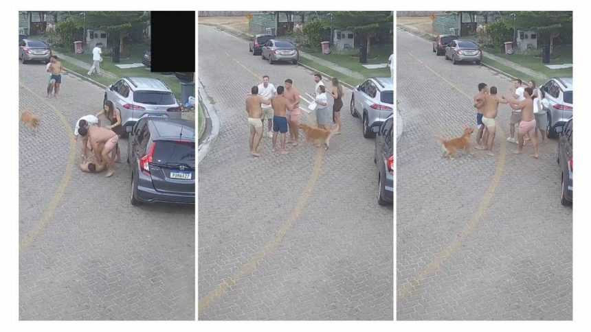 Se filtró el video que compromete a tres futbolistas argentinos peleándose en una calle de Brasil