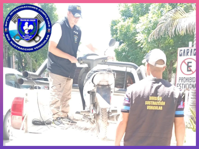 CHACO: Recuperaron Una Motocicleta Sustraída Tras Intensas Tareas Investigativas