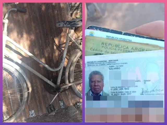 VILLA ÁNGELA: Hallaron La Bicicleta Y Documentación De Bernabé Navarro, Desaparecido Desde Enero VILLA ÁNGELA: Hallaron La Bicicleta Y Documentación De Bernabé Navarro, Desaparecido Desde Enero