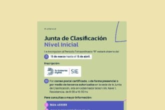 Junta De Clasificación De Nivel Inicial: El 15, Abrirá Inscripción Extraordinaria
