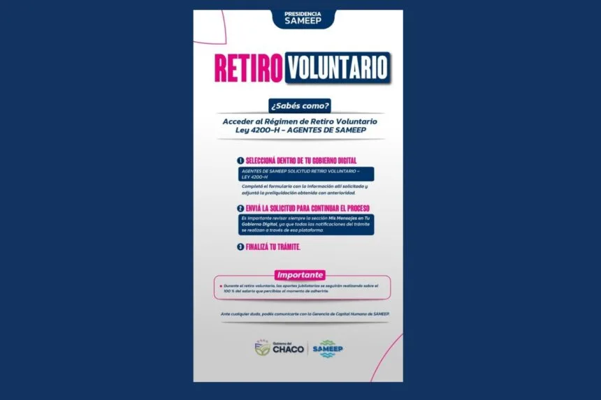 Sameep Se Suma Al Régimen De Retiro Voluntario: Quiénes Pueden Acceder Y Cómo Tramitarlo Sameep Se Suma Al Régimen De Retiro Voluntario: Quiénes Pueden Acceder Y Cómo Tramitarlo