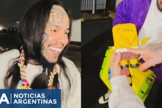 6ix9ine fue liberado de prisión y presumió un muñeco firmado por Nicolás Maduro