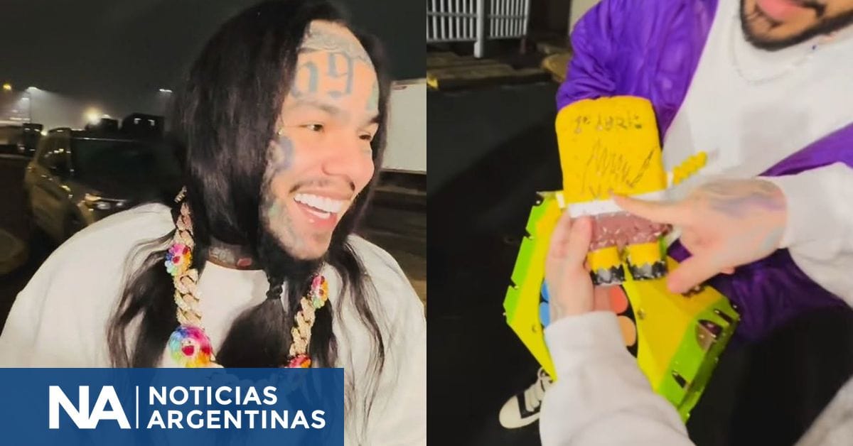 6ix9ine fue liberado de prisión y presumió un muñeco firmado por Nicolás Maduro