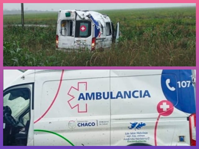 CHACO: Vuelco De Una Ambulancia En La Ruta 16: Dos Ocupantes Salieron Ilesos