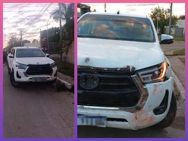 VILLA ÁNGELA: Conductor Alcoholizado Perdió El Control De Su Camioneta E Impactó Contra Una Luminaria Led