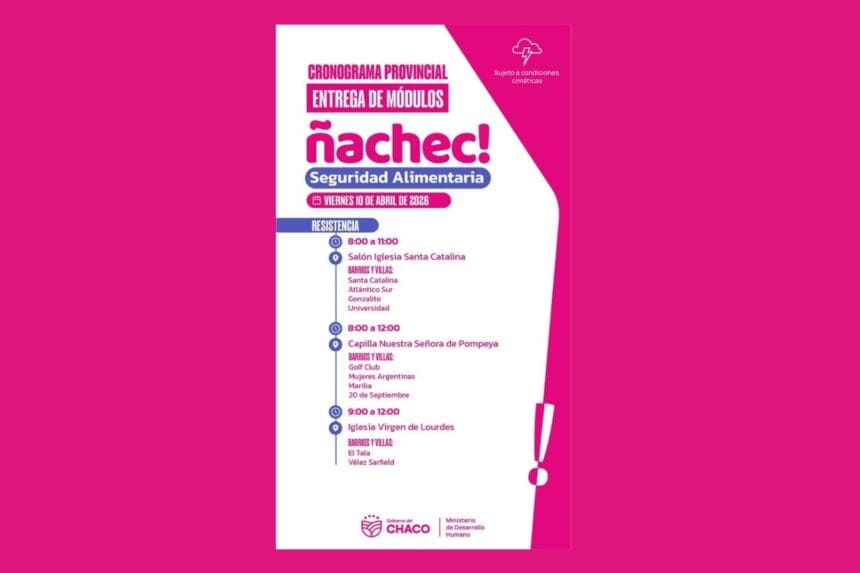Resistencia: Cronograma De ñachec Para Este Viernes 10 De Abril