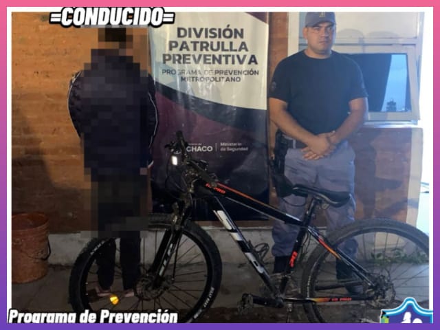 RESISTENCIA: Demoran A Joven Y Recuperan Bicicleta Sustraída RESISTENCIA: Demoran A Joven Y Recuperan Bicicleta Sustraída