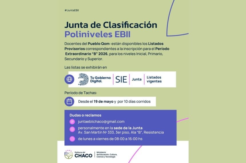 Docentes Del Pueblo Qom: Publicaron Los Listados Provisorios Del Período Extraordinario “b” 2026