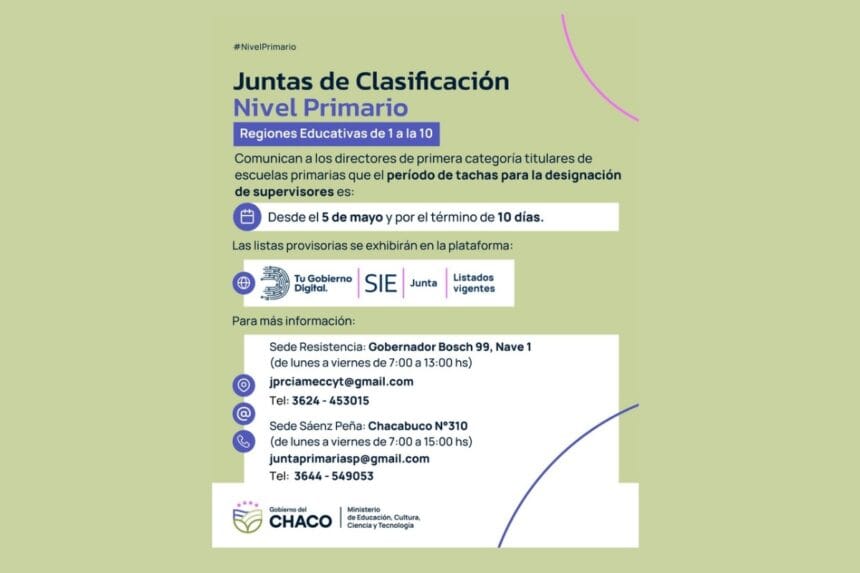 Juntas De Nivel Primario: Abren Período De Tachas Para Designación De Supervisores