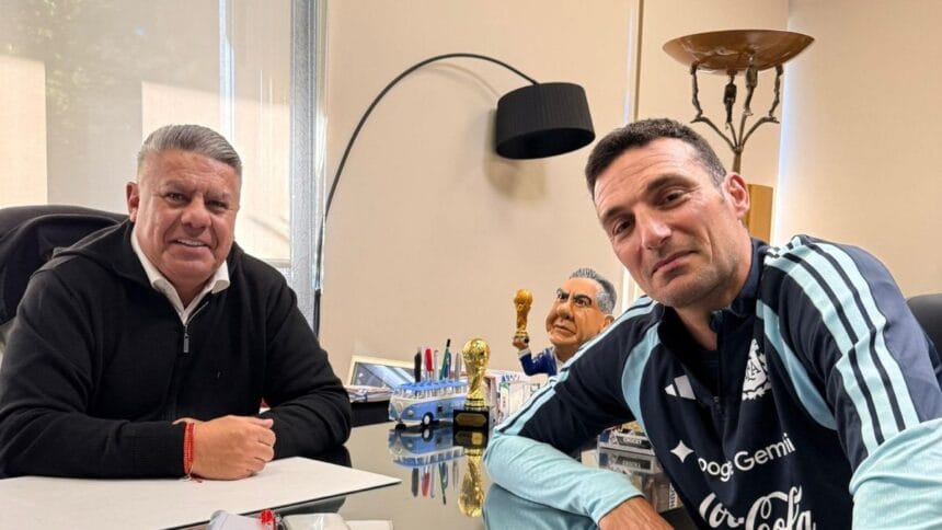 Lionel Scaloni se reunió con Claudio Tapia a días del inicio de la Copa del Mundo: “Modo Mundial activado”
