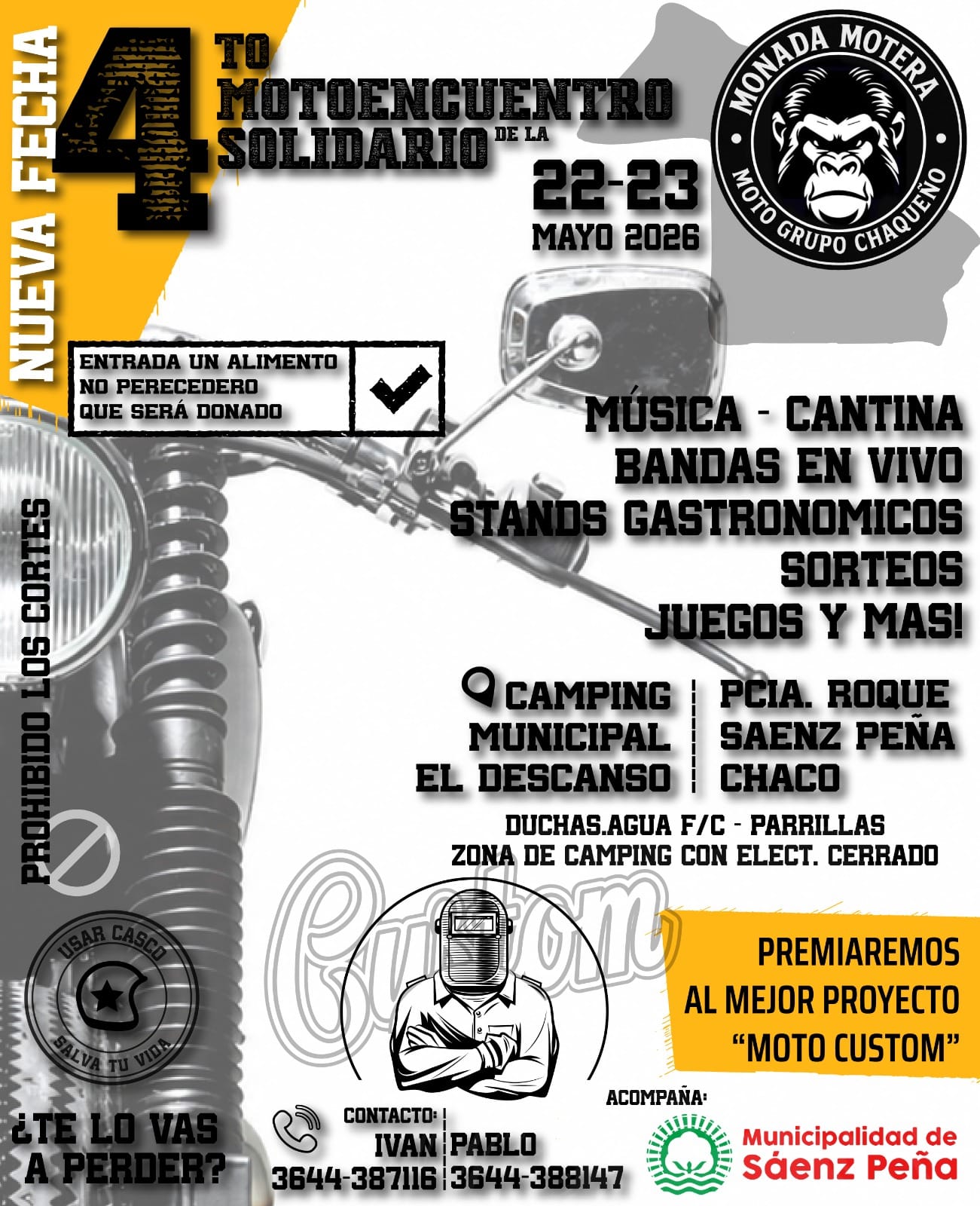 Sáenz Peña: Con apoyo del municipio se realiza el Motoencuentro Solidario