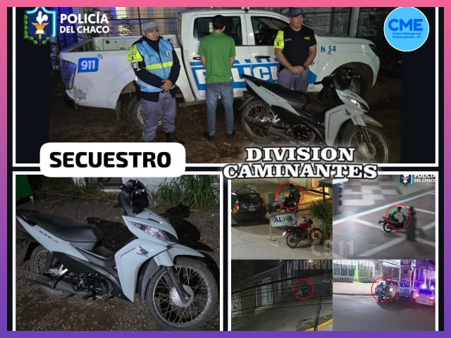 CHACO: Recuperaron Una Motocicleta Robada Y Demoraron A Un Joven Tras Una Persecución | Último momento en Chaco