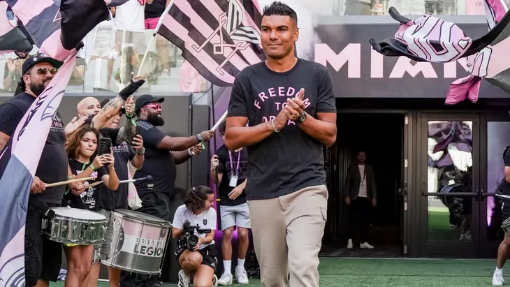 Casemiro en su presentación con el Inter Miami.