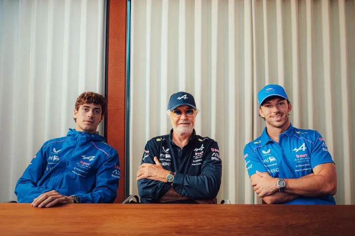 Colapinto, Briatore y Gasly.