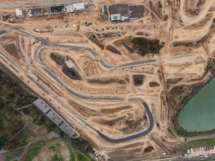 La vista del Autódromo Gálvez desde arriba.