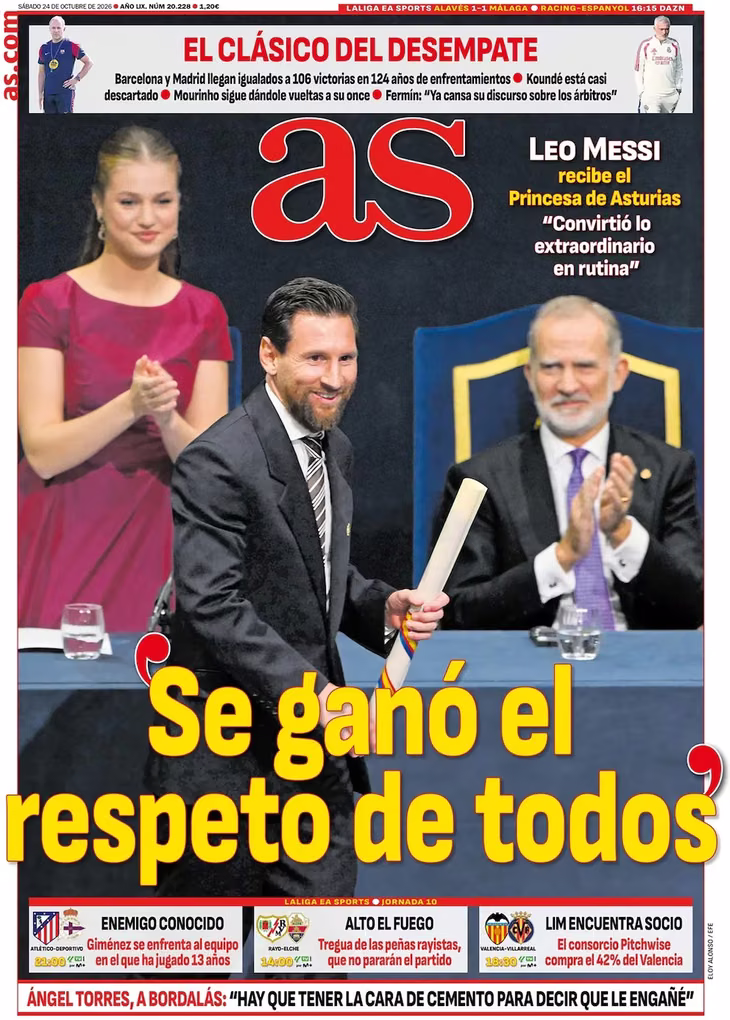 Messi recibió la condecoración el pasado 23 de octubre. Messi recibió la condecoración el pasado 23 de octubre.